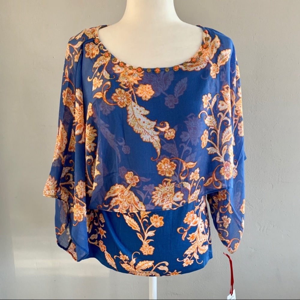 Ruby Rd. Floral Flowy Blouse
